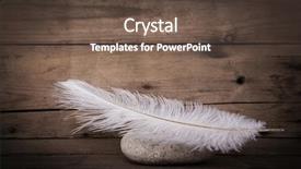  Presentation with feather - Presentation design with condolence - white feather and a stone background and a tawny brown colored foreground
