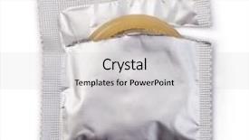  Presentation with condom - Slides featuring condom isolated on white background background and a light gray colored foreground