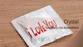  Presentation with condom - Slide deck consisting of condom with text i love background and a coral colored foreground