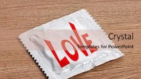  Presentation with condom - Presentation theme enhanced with condom with text love background and a coral colored foreground