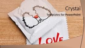  Presentation with condoms - Slide set featuring condoms with pictures on wooden background and a coral colored foreground