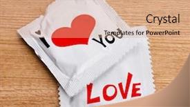  Presentation with condoms - Beautiful presentation featuring condoms with text i love backdrop and a coral colored foreground