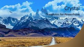  Presentation with highway - Amazing slide deck having condors hover over the prairie backdrop and a light blue colored foreground