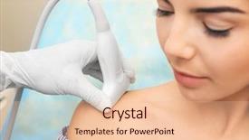  Presentation with examination - Presentation enhanced with conduct - doctor conducting ultrasound examination background and a lemonade colored foreground