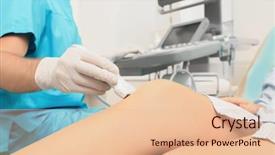  Presentation with examination - Slides having conduct - doctor conducting ultrasound examination background and a lemonade colored foreground