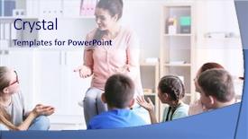  Presentation with teacher - Presentation with conduct - female teacher conducting lesson background and a sky blue colored foreground