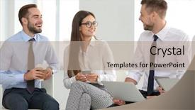  Presentation with business team join hands white - Slides consisting of conduct - team of young professionals conducting background and a coral colored foreground