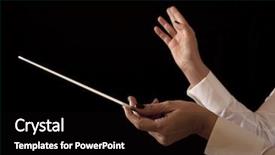  Presentation with music conductor hands baton - Colorful theme enhanced with conductor hands baton music female backdrop and a black colored foreground