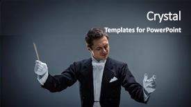  Presentation with conductor - Presentation theme having conductor on a dark background background and a dark gray colored foreground