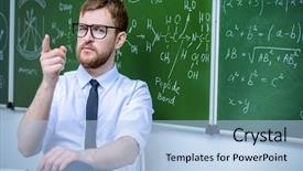  Presentation with chemistry educational - Theme with conducts a chemistry lesson education background and a light blue colored foreground