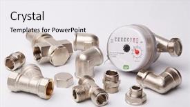  Presentation with water meter - Colorful PPT layouts enhanced with conduiting system - new water meter with fittings backdrop and a sky blue colored foreground