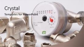  Presentation with water meter - PPT layouts consisting of conduiting system - new water meter with fittings background and a white colored foreground