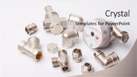  Presentation with water meter - Amazing slide deck having conduiting system - new water meter with fittings backdrop and a white colored foreground