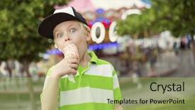  Presentation with ice cream cone - Slide deck consisting of cone during a summer carnival background and a yellow colored foreground