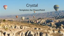  Presentation with hot air balloons - Cool new presentation with cone experience - hot air balloons flying backdrop and a light blue colored foreground
