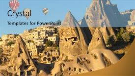  Presentation with hot air balloons - PPT layouts enhanced with cone experience - hot air balloons flying background and a light blue colored foreground