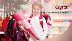  Presentation with first - Slides with cone in school in store background and a  colored foreground