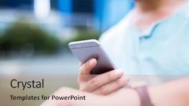  Presentation with conecting - Colorful slide set enhanced with conectivities - conecting app in smartwatch backdrop and a coral colored foreground