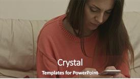  Presentation with conecting - PPT theme consisting of conectivities - woman on sofa using her background and a  colored foreground