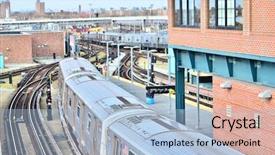  Presentation with avenue - Theme with island - stillwell avenue subway station background and a light blue colored foreground