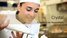  Presentation with pastry cream - Presentation having confectionary - pastry cook putting whipped cream background and a yellow colored foreground