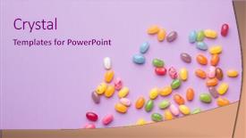  Presentation with jelly - Colorful slides enhanced with confectionary - sweet jelly beans on colorful backdrop and a sky blue colored foreground