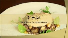  Presentation with fine dining - Slide set having confectionary food industry - fine dining creative chocolate ice background and a yellow colored foreground