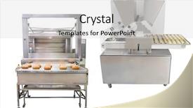  Presentation with food industry - Presentation theme enhanced with confectionary food industry - image of a baking machine background and a light gray colored foreground