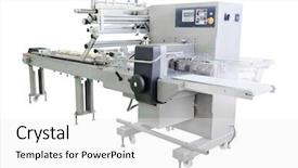  Presentation with food industry - Theme featuring confectionary food industry - image of a baking machine background and a  colored foreground