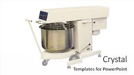  Presentation with dough - Audience pleasing presentation design consisting of confectionary food industry - industrial dough mixer backdrop and a  colored foreground