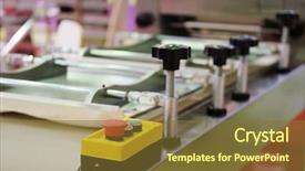  Presentation with food industry - Beautiful presentation featuring confectionary food industry - production line at bakery backdrop and a tawny brown colored foreground