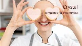  Presentation with clouds in heart shape - Slide deck enhanced with confectioner with heart shaped cookies background and a lemonade colored foreground