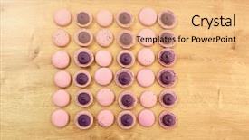  Presentation with confectionery - Amazing slide set having confectionery and baking concept - macarons backdrop and a  colored foreground