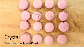  Presentation with baking concept on dark - Theme consisting of confectionery and baking concept - macarons background and a  colored foreground