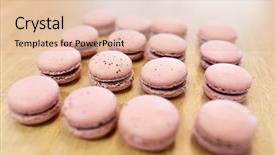  Presentation with baking concept on dark - PPT layouts with confectionery and baking concept - macarons background and a  colored foreground