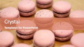  Presentation with confectionery - Beautiful slides featuring confectionery and baking concept - macarons backdrop and a  colored foreground