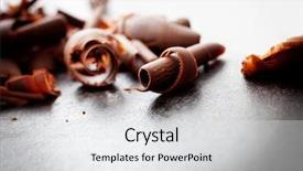  Presentation with metal whistle used by police - Slide set consisting of confectionery food - close up of chocolate curls background and a white colored foreground