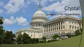  Presentation with united states capitol building - PPT theme with confederate flag - us capitol building in washington background and a light blue colored foreground