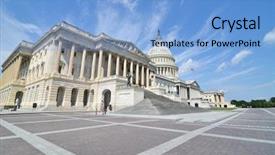  Presentation with united states - Cool new PPT theme with confederate flag - us capitol hill east facade backdrop and a light blue colored foreground