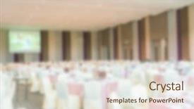  Presentation with wedding blue and yellow - Slides enhanced with conference banqueting - abstract blur wedding hall blurred background and a lemonade colored foreground
