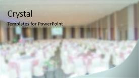  Presentation with wedding blue and yellow - Theme with conference banqueting - abstract blur wedding hall background and a  colored foreground