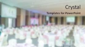  Presentation with wedding blue and yellow - Theme consisting of conference banqueting - abstract blur wedding hall background and a  colored foreground