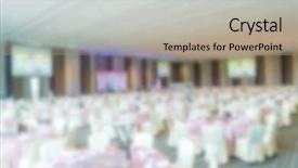  Presentation with blur - Slides having conference banqueting - abstract blur wedding hall background and a coral colored foreground