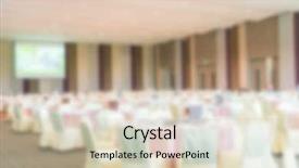  Presentation with wedding - PPT theme featuring conference banqueting - abstract blur wedding hall background and a soft green colored foreground