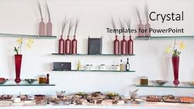  Presentation with five star - Slides consisting of conference banqueting - banquet hall in the five-star background and a  colored foreground