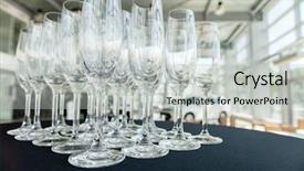  Presentation with catering - Beautiful slide deck featuring conference banqueting - catering drinks backdrop and a  colored foreground