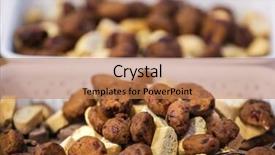  Presentation with cookies - PPT layouts featuring conference banqueting - many small cookies on blurred background and a  colored foreground