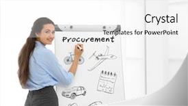  Presentation with procurement - Presentation design enhanced with conference business and procurement background and a white colored foreground