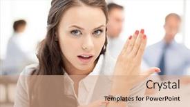  Presentation with human resource management resources concept - Slide deck having conference clock - business and time management concept background and a coral colored foreground