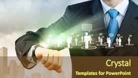  Presentation with innovations - PPT layouts having conference clock - businessman looking at wristwatch media background and a tawny brown colored foreground